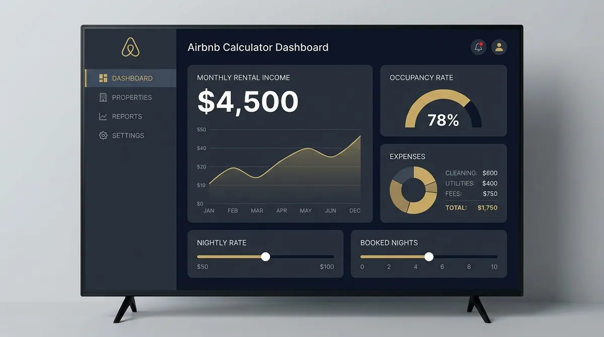 Airbnb financial growth chart on a tablet