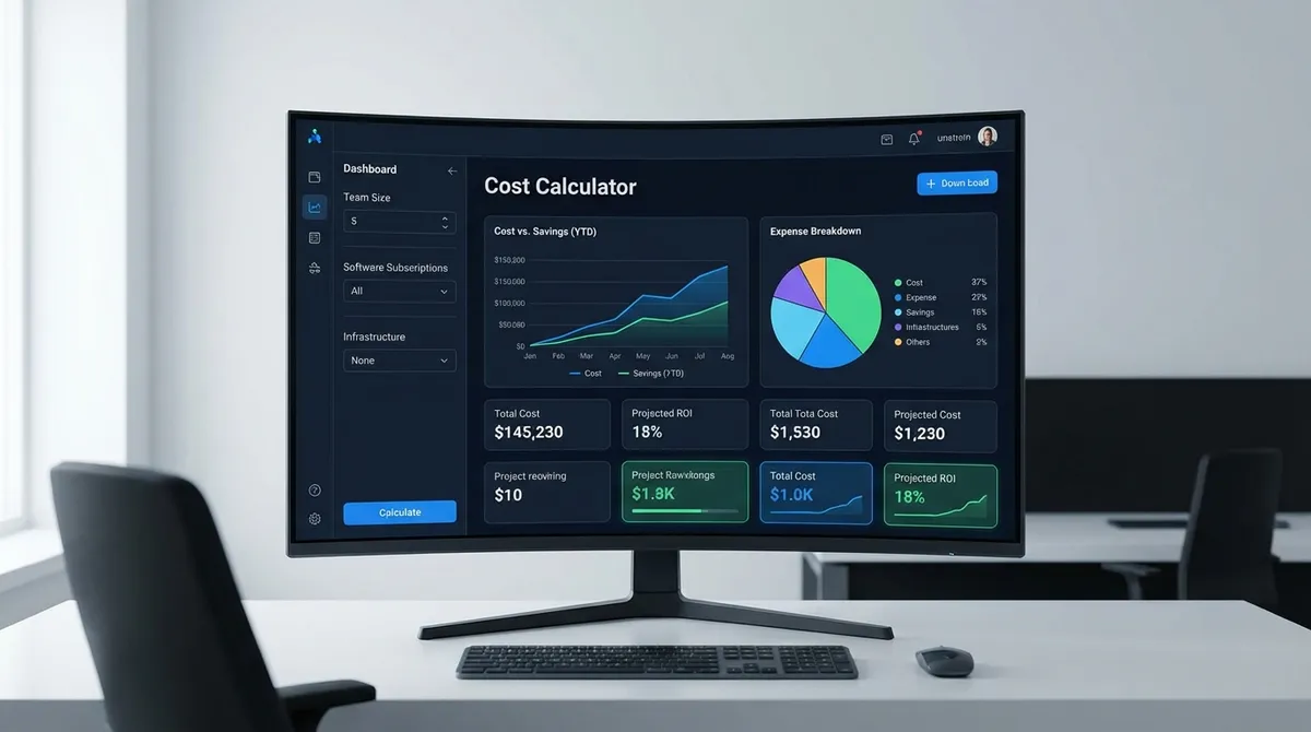 Visualization of the business cost calculator, showing categorized fixed and variable operating expenses and how totals roll up to reveal spending for a period.