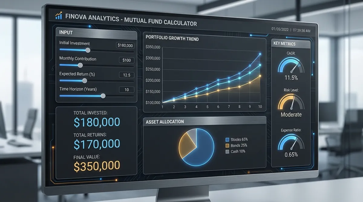 Visualizing the long-term impact of mutual fund expense ratios on investment returns.
